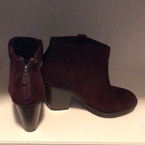 Burgundy booties